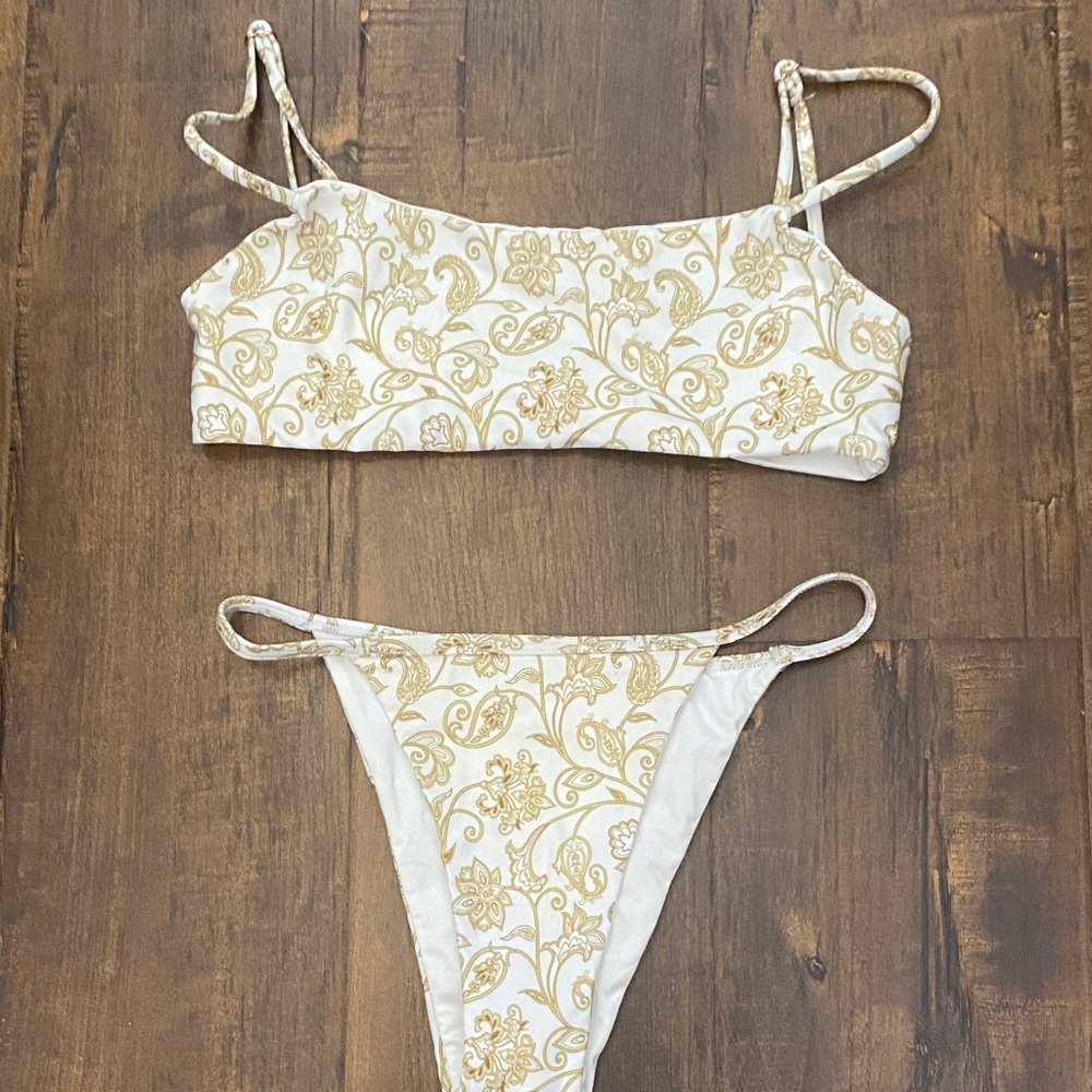 Gold and Cream Women's Bikini Set